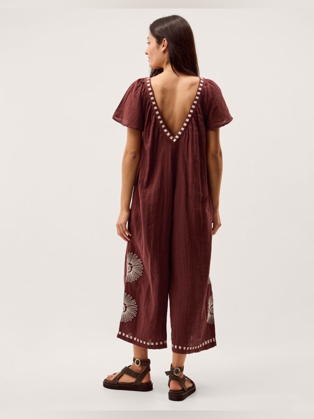 MONSOON LONDON AURELIA EMBROIDERED COTTON JUMPSUIT - BNWT - XL